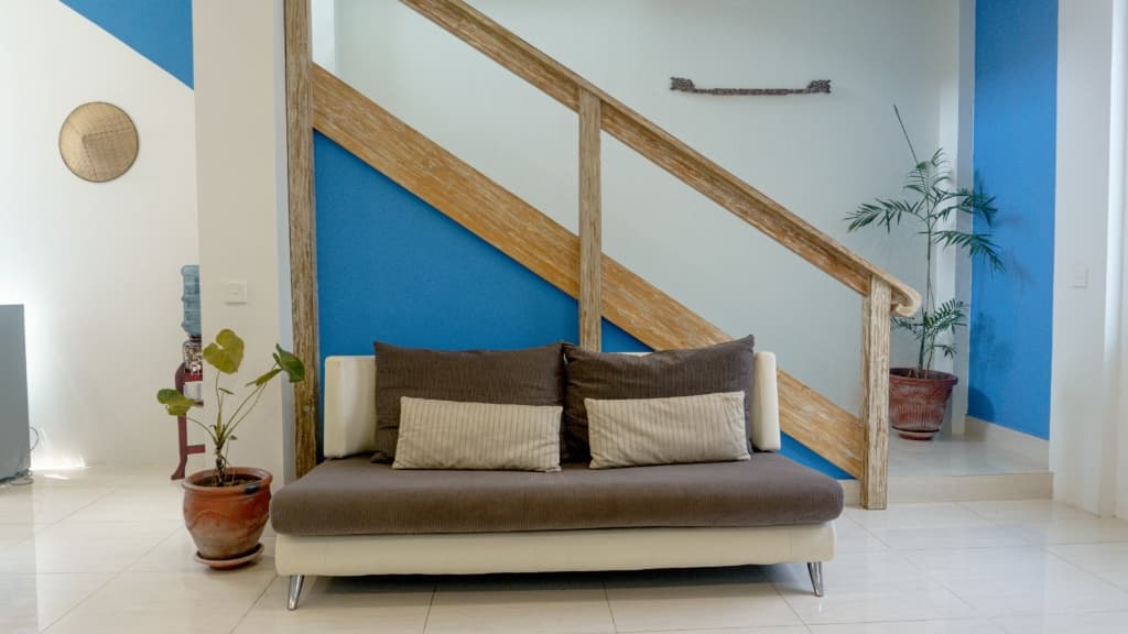 Private Villa Gili Air staircase and lounge seating